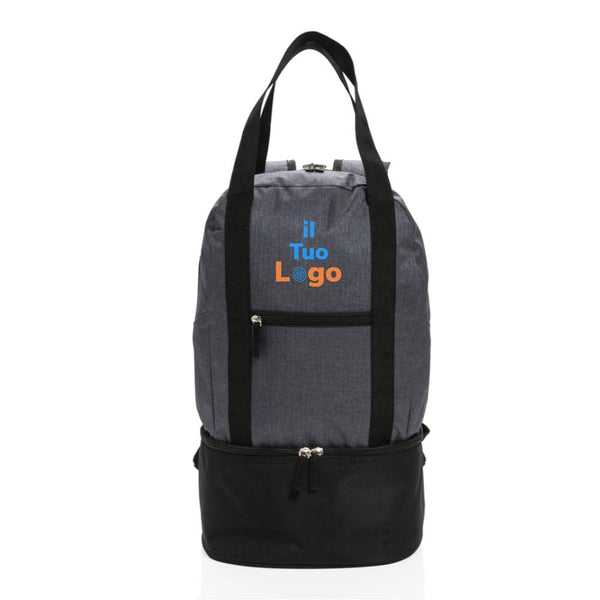 Zaino/borsa termica 3 in 1 grigio - personalizzabile con logo