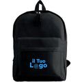 Zaino nero con tasca esterna - personalizzabile con logo