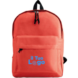 Zaino rosso con tasca esterna - personalizzabile con logo