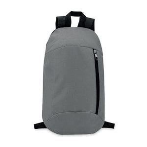 Zaino con tasca frontale grigio - personalizzabile con logo