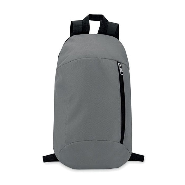Zaino con tasca frontale grigio - personalizzabile con logo