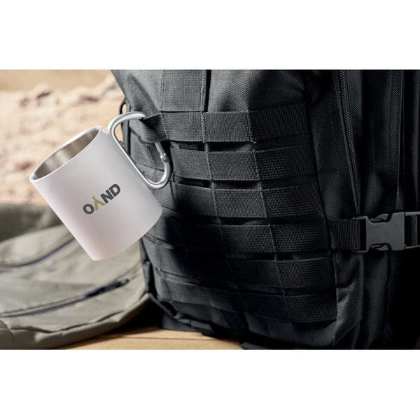 Zaino da esterno 600D RPET Nero - personalizzabile con logo