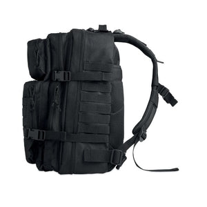 Zaino da esterno 600D RPET Nero - personalizzabile con logo