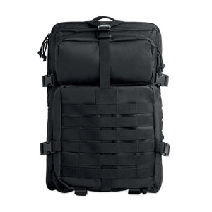 Zaino da esterno 600D RPET Nero - personalizzabile con logo