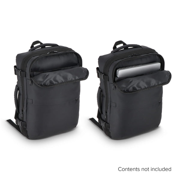 Zaino Dalston rivestito in PU Zaino sottovuoto 30 x 15 x 45 cm 20 L Nero - personalizzabile con logo