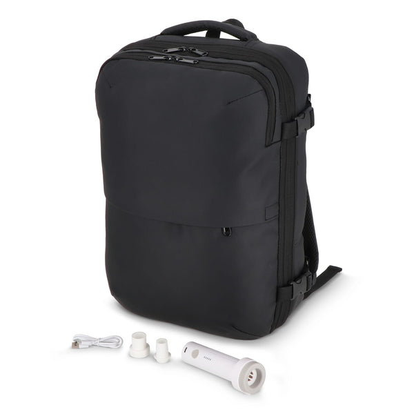 Zaino Dalston rivestito in PU Zaino sottovuoto 30 x 15 x 45 cm 20 L Nero - personalizzabile con logo