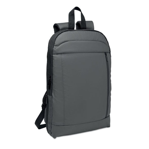 Zaino espandibile in RPET 600D grigio - personalizzabile con logo