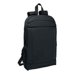 Zaino espandibile in RPET 600D Nero - personalizzabile con logo