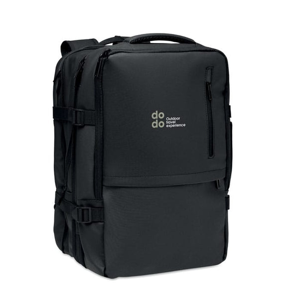 Zaino estensibile in RPET 20L Nero - personalizzabile con logo