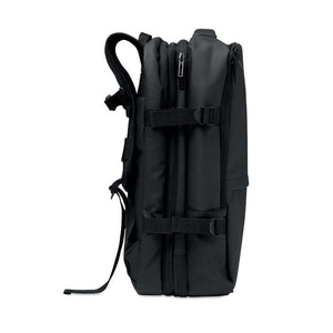 Zaino estensibile in RPET 20L Nero - personalizzabile con logo