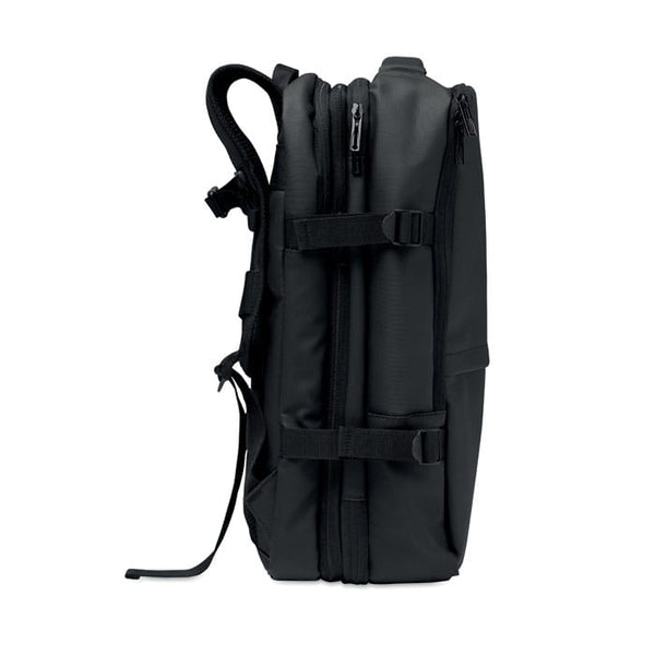 Zaino estensibile in RPET 20L Nero - personalizzabile con logo