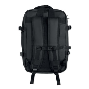 Zaino estensibile in RPET 20L Nero - personalizzabile con logo