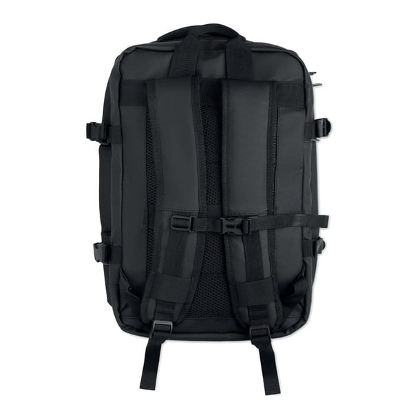Zaino estensibile in RPET 20L Nero - personalizzabile con logo