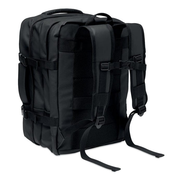 Zaino estensibile in RPET 20L Nero - personalizzabile con logo