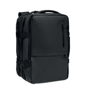 Zaino estensibile in RPET 20L Nero - personalizzabile con logo
