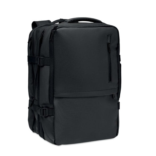 Zaino estensibile in RPET 20L Nero - personalizzabile con logo