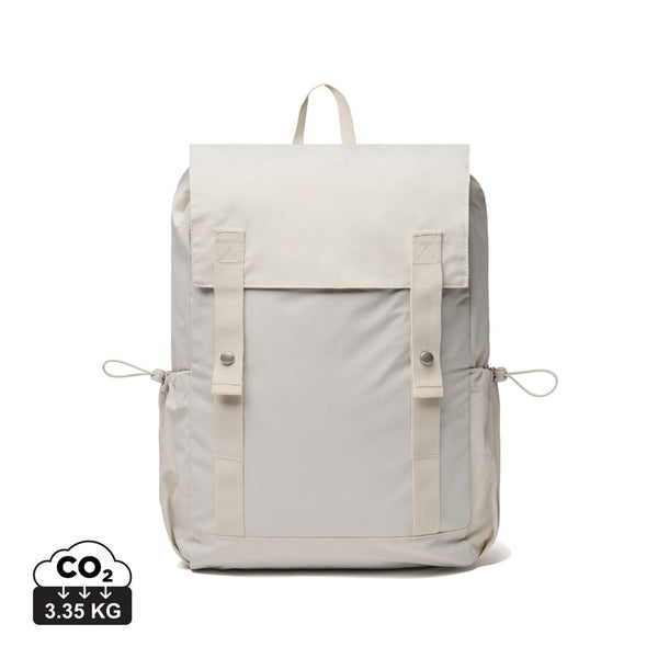 Zaino Everyday KENTO URBAN in nylon riciclato RCS beige - personalizzabile con logo