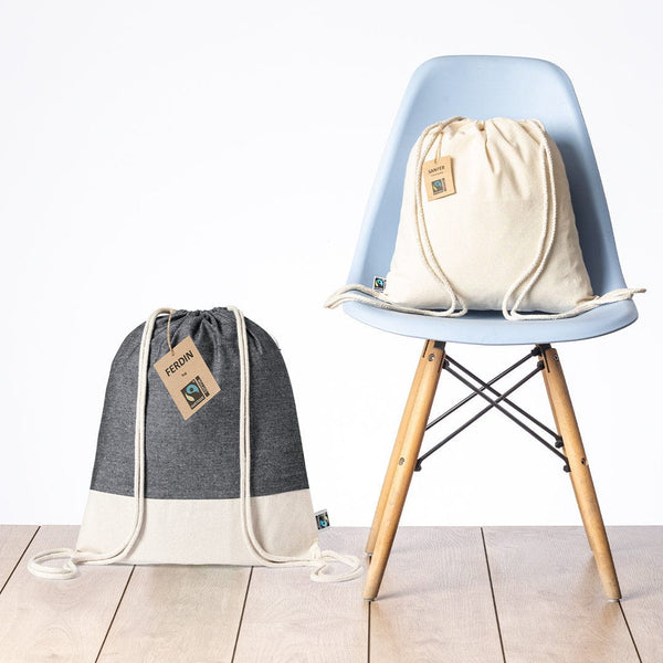 Zaino Ferdin Fairtrade nero - personalizzabile con logo