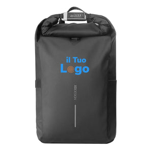 Zaino impermebile da bicicletta Urban nero - personalizzabile con logo