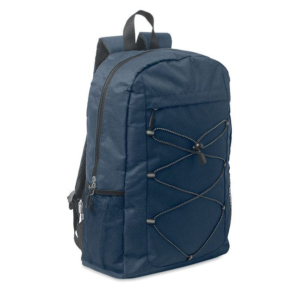 Zaino in poliestere 600D RPET blu navy - personalizzabile con logo