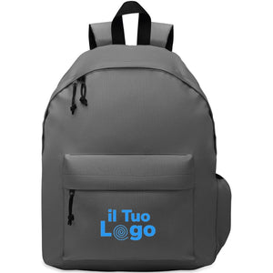 Zaino in poliestere 600D RPET grigio - personalizzabile con logo