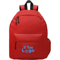 Zaino in poliestere 600D RPET Rosso - personalizzabile con logo