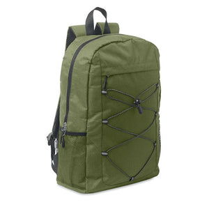 Zaino in poliestere 600D RPET verde - personalizzabile con logo