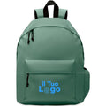Zaino in poliestere 600D RPET verde - personalizzabile con logo