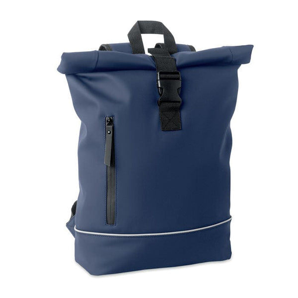 Zaino in PU rolltop per laptop Blu - personalizzabile con logo