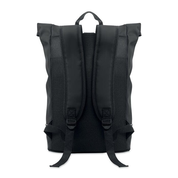 Zaino in PU rolltop per laptop - personalizzabile con logo