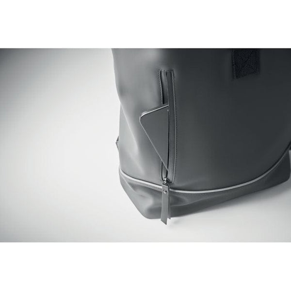 Zaino in PU rolltop per laptop - personalizzabile con logo
