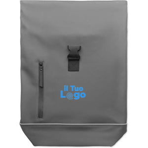 Zaino in PU rolltop per laptop - personalizzabile con logo