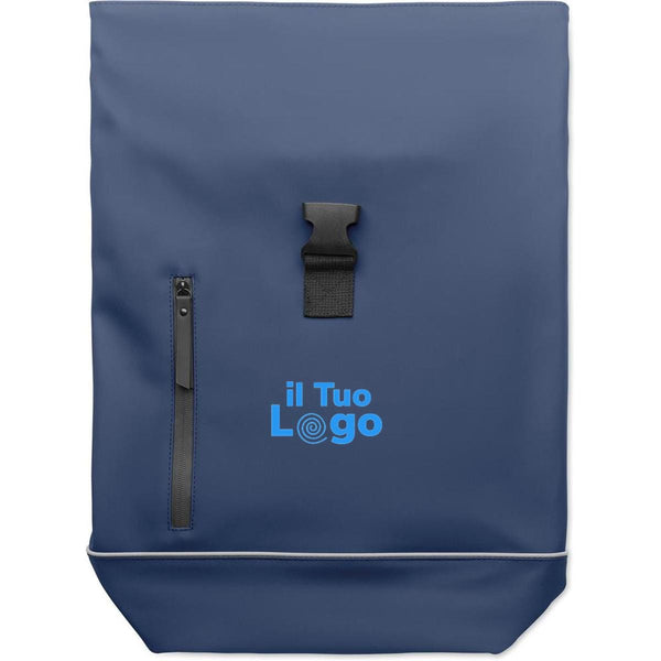 Zaino in PU rolltop per laptop - personalizzabile con logo