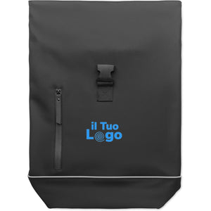 Zaino in PU rolltop per laptop - personalizzabile con logo
