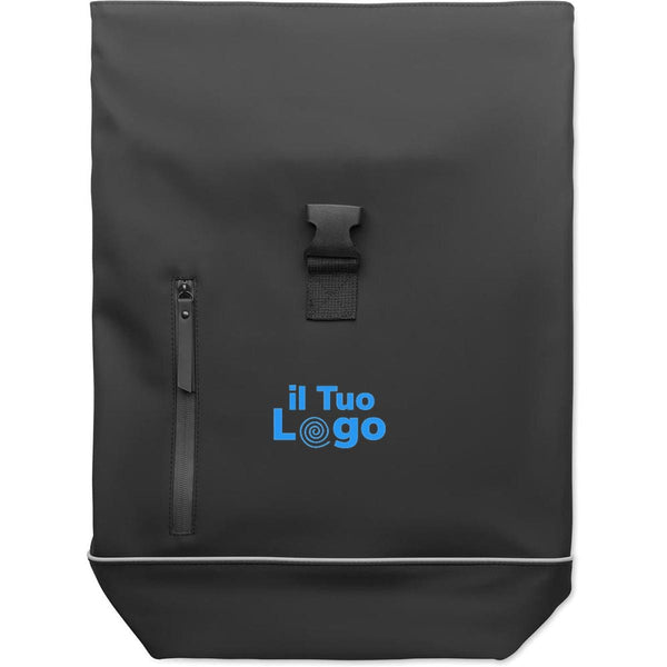 Zaino in PU rolltop per laptop - personalizzabile con logo