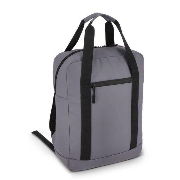 Zaino in R-PET 600D rivestito in PU 27,5 x 12 x 37,5 cm 12 L Grigio - personalizzabile con logo