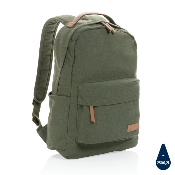 Zaino in rcanvas 16 once Impact AWARE™ verde - personalizzabile con logo