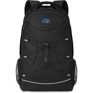 Zaino in RPET 600D con dettagli riflettenti Nero - personalizzabile con logo