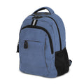 Zaino in tela di cotone riciclato Harper blu navy - personalizzabile con logo
