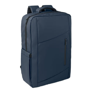 Zaino laptop 15" in PU RPET Blu - personalizzabile con logo