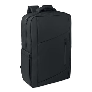 Zaino laptop 15" in PU RPET Nero - personalizzabile con logo