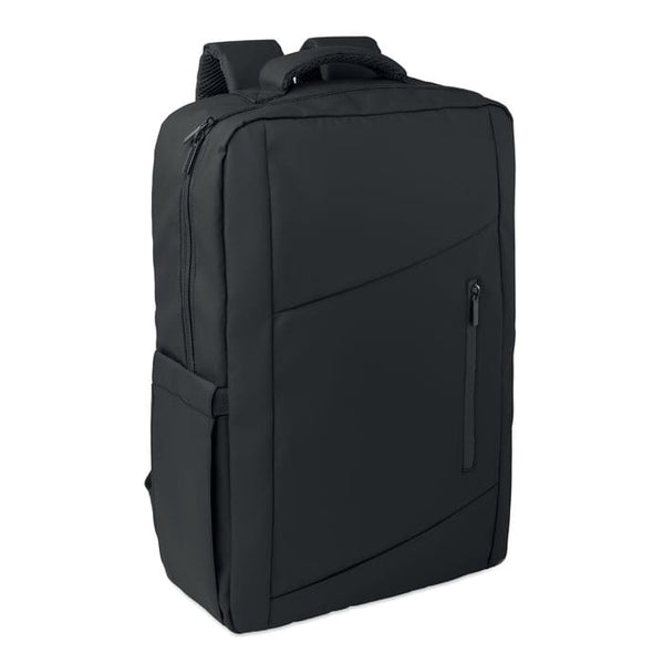 Zaino laptop 15" in PU RPET Nero - personalizzabile con logo