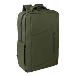 Zaino laptop 15" in PU RPET verde - personalizzabile con logo