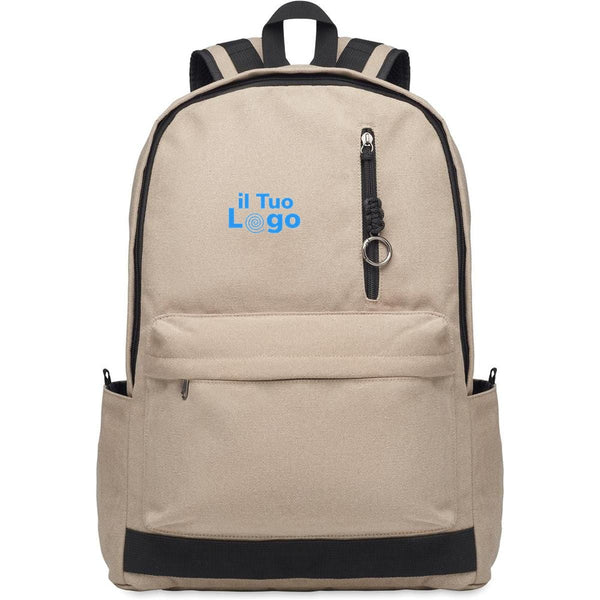 Zaino laptop 15 pollici cotone riciclato - personalizzabile con logo
