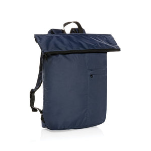 Zaino leggero pieghevole Dillon AWARE™ RPET blu navy - personalizzabile con logo