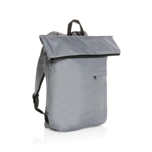 Zaino leggero pieghevole Dillon AWARE™ RPET grigio - personalizzabile con logo