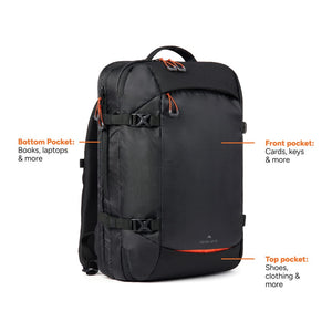 Zaino Nordic Drift Traveling RCS 25L nero - personalizzabile con logo