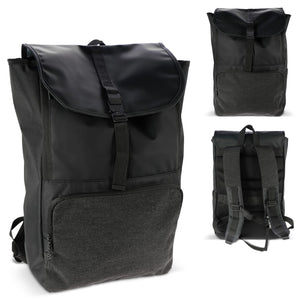 Zaino per computer portatile Liam RPET 20L Nero - personalizzabile con logo