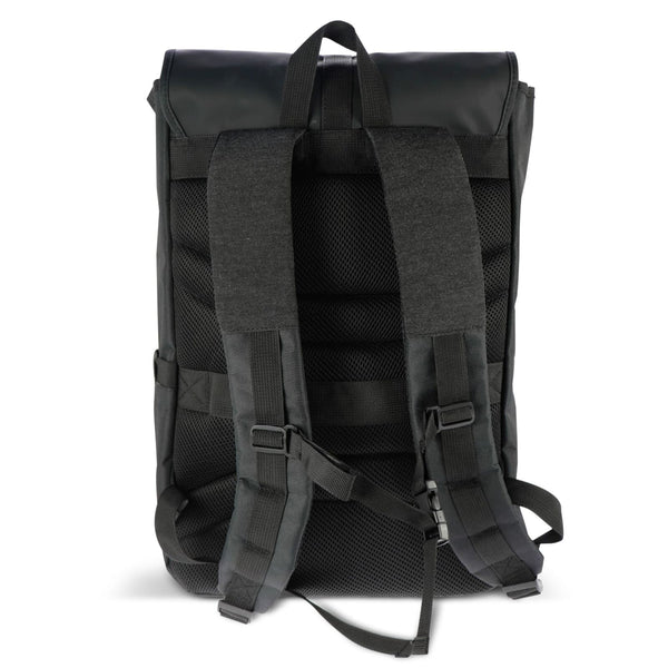 Zaino per computer portatile Liam RPET 20L Nero - personalizzabile con logo
