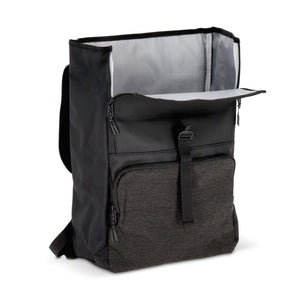Zaino per computer portatile Liam RPET 20L Nero - personalizzabile con logo